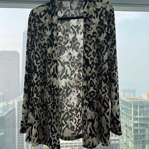 Kim & Co leopard print open cover up/sweater